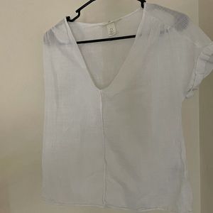 H&M Linen White Top